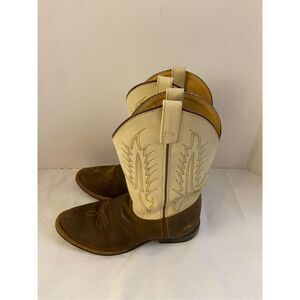 Tony Lama youth 4.5D style 303-4 tan cream western boots
